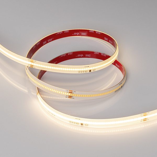 Светодиодная лента герметичная SPI-COB-SE-X378-12mm 24V Warm3000-PX63-BPT (7 W/m, IP65, 5m) (Arlight, бегущий огонь) Lednikoff