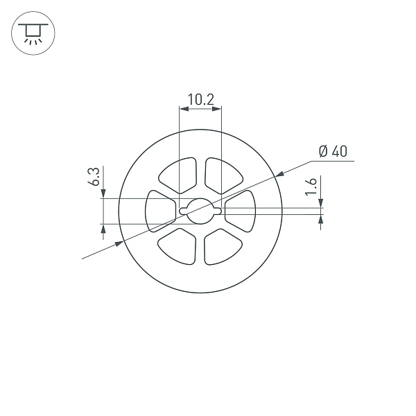 Силиконовый профиль WPH-FLEX-D40-360deg-S10-5m WHITE (Arlight, Силикон) Lednikoff