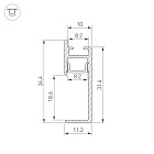 Профиль PLINTUS-H35-F-2000 WHITE (Arlight, Алюминий) Lednikoff
