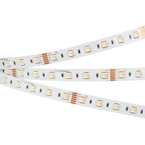 Светодиодная лента RT 2-5000 24V RGBW-MIX 12mm (5060-One, 60 LED/m, LUX) (Arlight, 20 Вт/м, IP20) Lednikoff