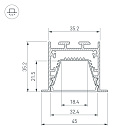 Профиль LINIA45-F-TRAY-2000 BLACK (Arlight, Алюминий) Lednikoff