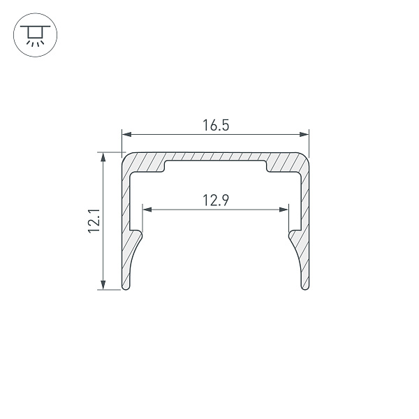 Профиль WPH-FLEX-1414-1000 ANOD (Arlight, Алюминий) Lednikoff