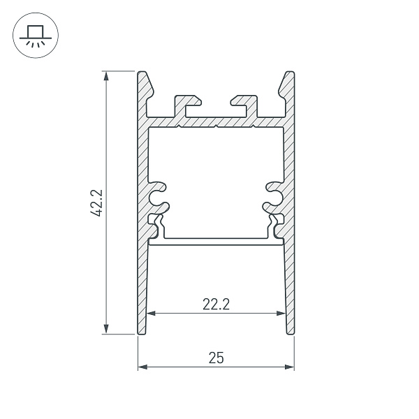 Профиль SL-COMFORT-2542-2000 ANOD (Arlight, Алюминий) Lednikoff
