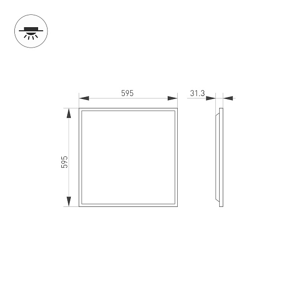 Светильник DL-TITAN-S600x600-40W White6000 (WH, 120 deg, CRI90, 230V) (Arlight, IP54 Металл, 5 лет) Lednikoff