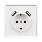 Механизм розетки с USB зарядкой SCT-NOBE-MUAA-SFPL-WH (230V, 16A) (Arlight, Белый кварц) Lednikoff