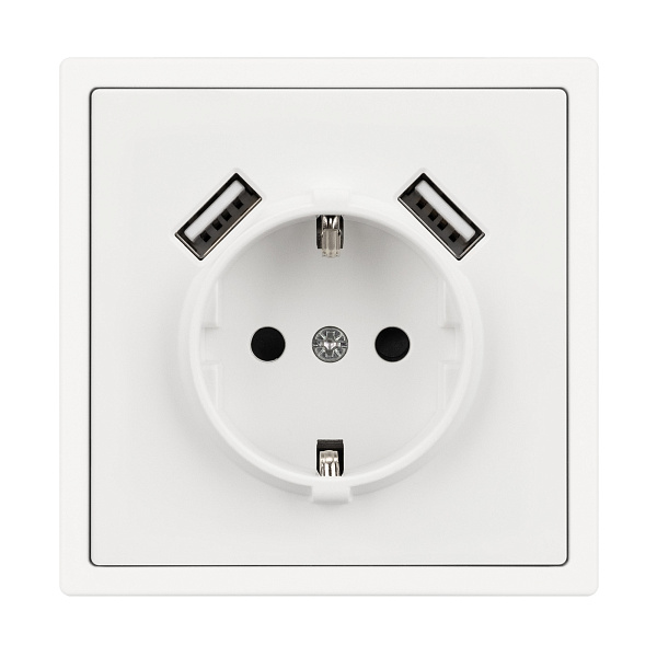 Механизм розетки с USB зарядкой SCT-NOBE-MUAA-SFPL-WH (230V, 16A) (Arlight, Белый кварц) Lednikoff