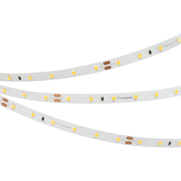 Светодиодная лента RT-A60-8mm 24V Warm2700 (7.2 W/m, IP20, 2835, 5m) (Arlight, Открытый) Lednikoff
