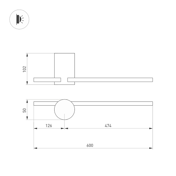 Светильник SP-VINCI-S600x55-7W Warm3000 (BK, 110 deg, 230V) (Arlight, IP20 Металл, 3 года)