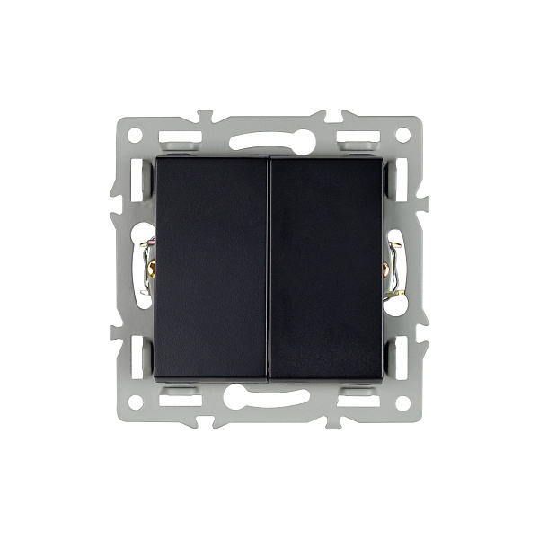 Механизм выключателя двухклавишный проходной SWT-MKP2-PL-BK (250V, 16A) (Arlight, -) Lednikoff