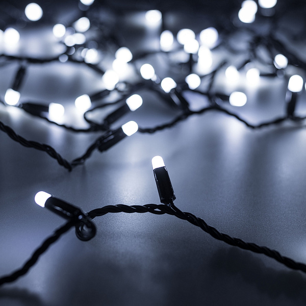 Светодиодная гирлянда ARD-STRING-CLASSIC-1000-BLACK-100LED-MILK-PULSE White (230V, 7W) (Ardecoled, IP65) Lednikoff