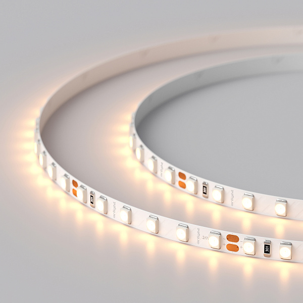 Светодиодная лента RT 2-5000 24V Warm2400 5mm 2x (3528, 600 LED, LUX) (Arlight, 9.6 Вт/м, IP20) Lednikoff