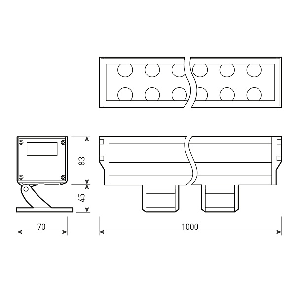 Светодиодный прожектор AR-LINE-1000XL-54W-24V RGB (Grey, 30 deg, DMX512) (Arlight, Закрытый) Lednikoff