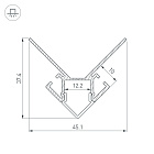 Профиль ARH-DECORE-S12-EXT-2000 ANOD внешний (Arlight, Алюминий) Lednikoff