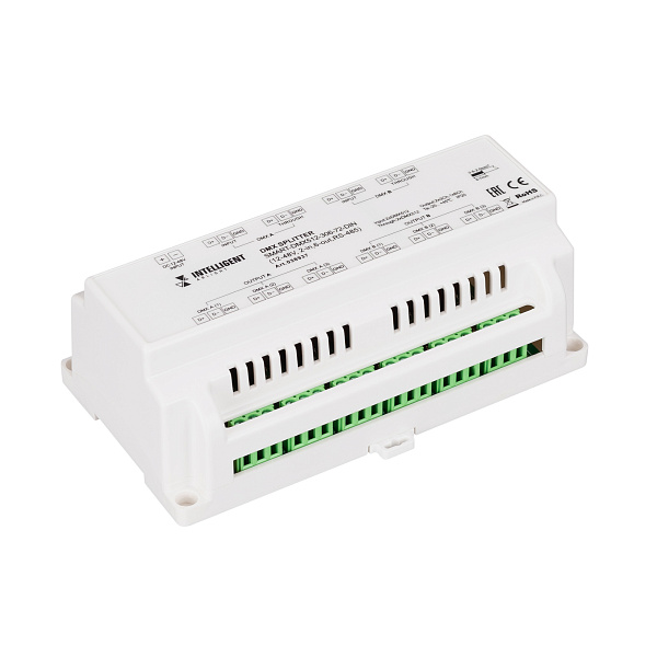 INTELLIGENT ARLIGHT Сплиттер SMART-DMX512-306-72-DIN (12-48V, 2-in, 6-out, RS-485) (IARL, IP20 Металл, 5 лет) Lednikoff