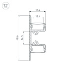 Профиль ARH-WALL-1849-DUAL-2000 ANOD (Arlight, Алюминий) Lednikoff