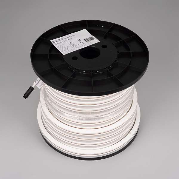 Светодиодная лента герметичная MOONLIGHT-PRO-SIDE-X320-12x24mm 48V Warm3000 (10 W/m, IP67, 30m, wire x2) (Arlight, Вывод боковой, 7 лет)