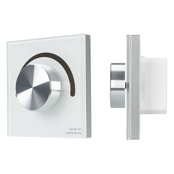 Панель SMART-P90-DIM-G-IN White (230V, Rotary, 2.4G) (Arlight, IP20 Пластик, 5 лет) Lednikoff