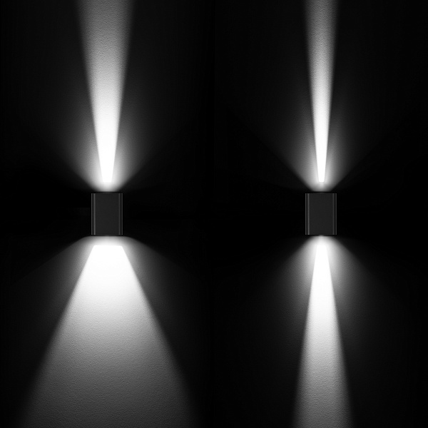Светильник LGD-WALL-VARIO-S104x129-2x6W Day4000 (BK, 1-80 deg) (Arlight, IP54 Металл, 3 года) Lednikoff