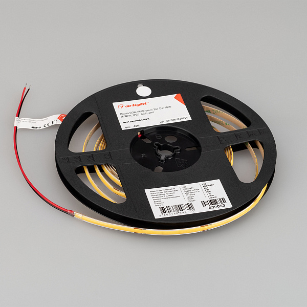 Светодиодная лента COB-X480-6mm 24V Day4000 (6 W/m, IP20, CSP, 5m) (Arlight, -) Lednikoff