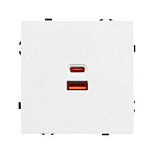 Механизм розетки с быстрой USB зарядкой SCT-NOBE-MUAC-SFPL-FC-WH (65W, QC3) (Arlight, Белый кварц) Lednikoff