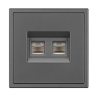 Механизм сдвоенной компьютерной розетки SCT-NOBE-MPC2-SFPL-GR (RJ-45, CAT6) (Arlight, Серый базальт) Lednikoff