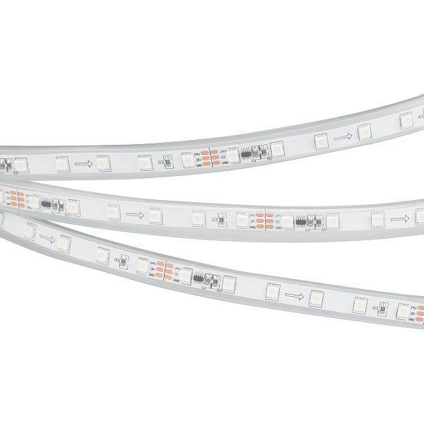 Светодиодная лента герметичная SPI-P-F72-11mm 24V RGB-PX6 (14.4 W/m, IP66, 3535, 5m) (Arlight, бегущий огонь) Lednikoff