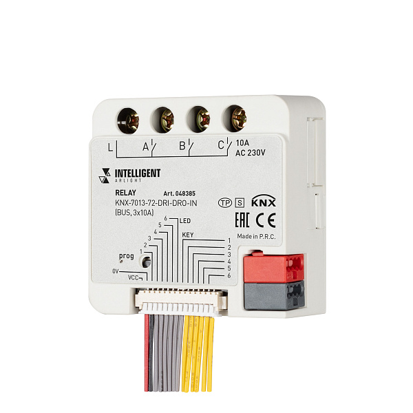 INTELLIGENT ARLIGHT Релейный модуль KNX-7013-72-DRI-DRO-IN (BUS, 3x10A) (IARL, IP20 Пластик, 2 года) Lednikoff