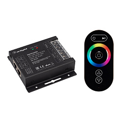 Контроллер ARL-OVAL-RGB Black (12-24V, 3x10A, ПДУ Овал, RF, RJ45) (Arlight, IP20 Металл, 3 года)