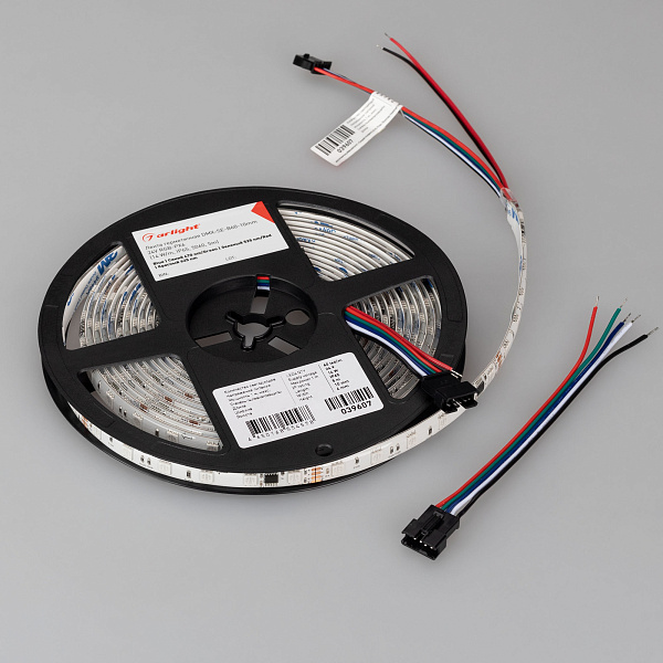 Светодиодная лента герметичная DMX-SE-B60-10mm 24V RGB-PX6 (14 W/m, IP65, 5m) (Arlight, -) Lednikoff