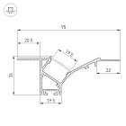 Профиль FANTOM-W45-BEVEL-2000 WHITE (Arlight, Алюминий) Lednikoff