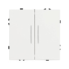 Механизм выключателя двухклавишный проходной LED SWT-NOBE-MKP2-SFPL-L-WH (230V, 10A) (Arlight, Белый кварц) Lednikoff