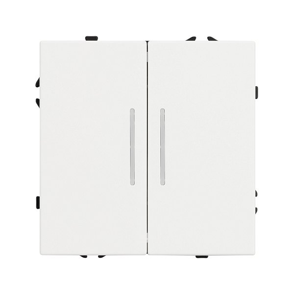 Механизм выключателя двухклавишный проходной LED SWT-NOBE-MKP2-SFPL-L-WH (230V, 10A) (Arlight, Белый кварц) Lednikoff