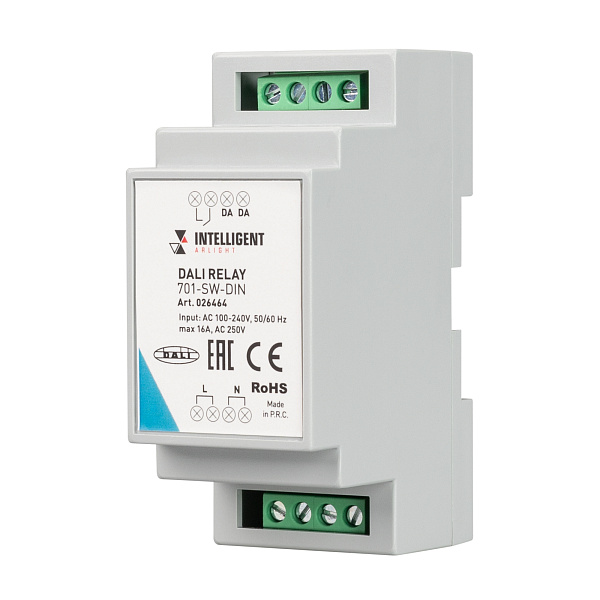 INTELLIGENT ARLIGHT Релейный модуль DALI-701-SW-DIN (BUS, 16A) (IARL, DIN-рейка) Lednikoff