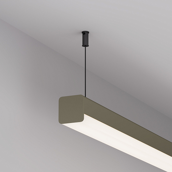 Профиль с экраном LINE-D-3030-2000 SQUARE OLIVE GREY+OPAL  (Arlight, Алюминий) Lednikoff