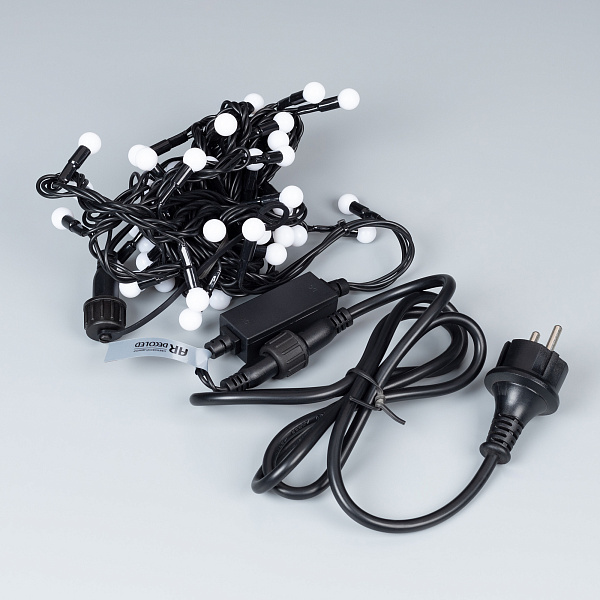 Светодиодная гирлянда ARD-BALL-CLASSIC-D13-10000-BLACK-100LED RGB (230V, 7W) (Ardecoled, IP65) Lednikoff