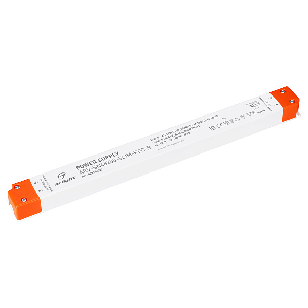 Блок питания ARV-SN48200-SLIM-PFC-B (48V, 4.16A, 200W) (Arlight, IP20 Пластик, 3 года) Lednikoff