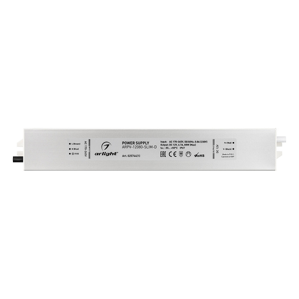 Блок питания ARPV-12080-SLIM-D (12V, 6.7A, 80W) (Arlight, IP67 Металл, 3 года) Lednikoff