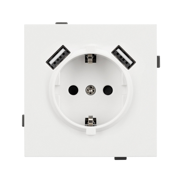 Механизм розетки с USB зарядкой SCT-TENDO-MUAA-SFPL-WH (230V, 16A) (Arlight, Матовый белый) Lednikoff