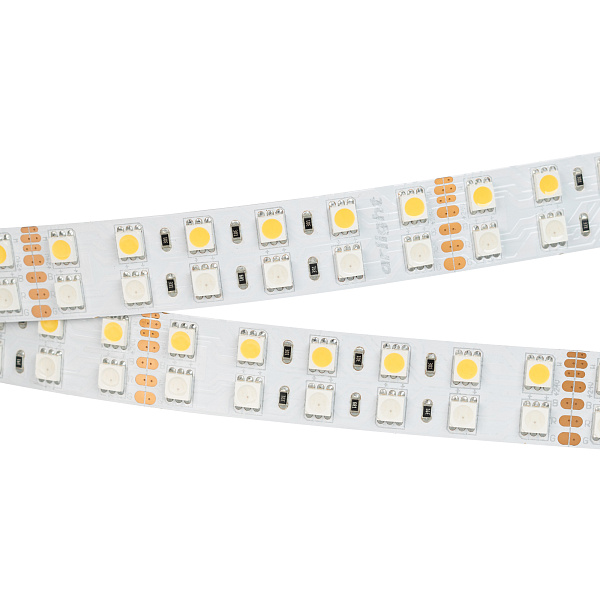 Светодиодная лента RT 2-5000 24V RGB-White 2x2 (5060, 720 LED, LUX) (Arlight, 32 Вт/м, IP20) Lednikoff