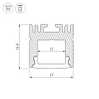 Профиль ARH-LINE-1716-2000 ANOD (Arlight, Алюминий) Lednikoff