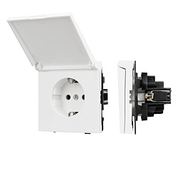 Механизм розетки влагозащищённый SCT-TENDO-MCP-PL-WH (230V, 16A) (Arlight, Белый)