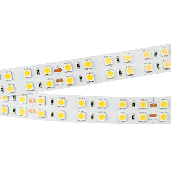 Светодиодная лента RT-B144-19mm 24V Warm3000 (34.4 W/m, IP20, 5060, 5m) (Arlight, 34.4 Вт/м, IP20) Lednikoff