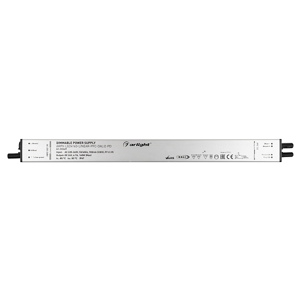 Блок питания ARPV-LG24160-LINEAR-PFC-DALI2-PD (24V, 6.7A, 160W) (Arlight, IP67 Металл, 5 лет) Lednikoff