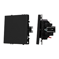 Механизм выключателя одноклавишный проходной SWT-NOBE-MKP1-SFPL-BK (230V, 10A) (Arlight, Черный оникс)