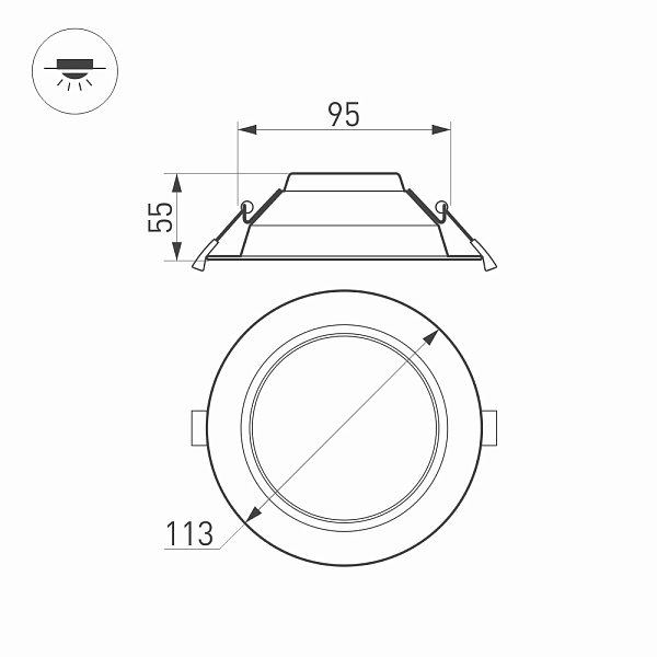 Светильник IM-CYCLONE-R115-10W White6000 (WH, 90 deg) (Arlight, IP40 Металл, 3 года) Lednikoff