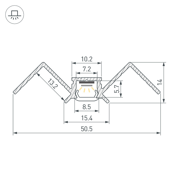 Профиль PIK-F-HIDE-INT-2000 (Arlight, Алюминий) Lednikoff