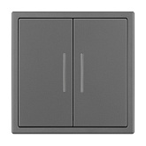 Механизм звонкового выключателя двухклавишный LED SWT-NOBE-MKR2-SFPL-L-GR (230V, 10A) (Arlight, Серый базальт)