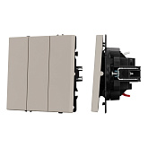 ARL NOBE Выключатель 3 кл софт-тач кашемир SWT-MK03-SFPL-CA (250V, 10A) (Arlight, -)