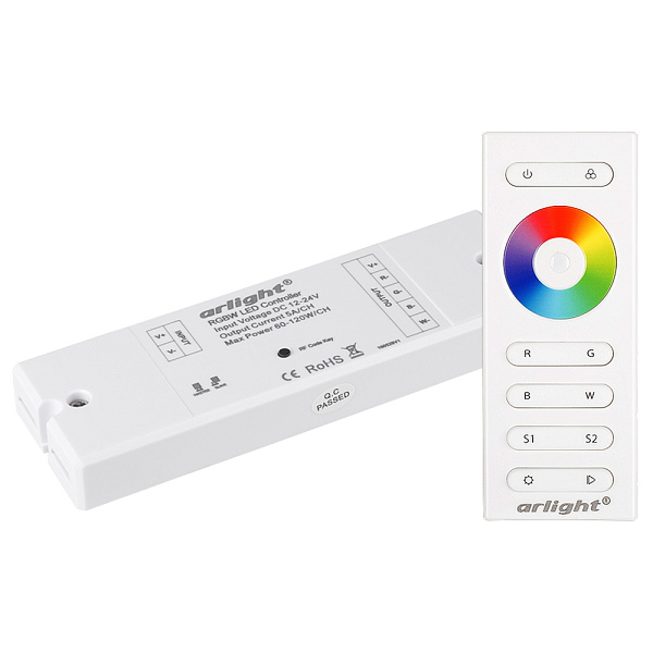 Контроллер SR-2839W White (12-24 В,240-480 Вт,RGBW,ПДУ сенсор)) (Arlight, IP20 Пластик, 1 год) Lednikoff
