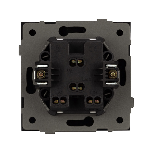 Механизм выключателя двухклавишный непроходной SWT-TENDO-MK02-PL-BK (230V, 10A) (Arlight, Черный) Lednikoff